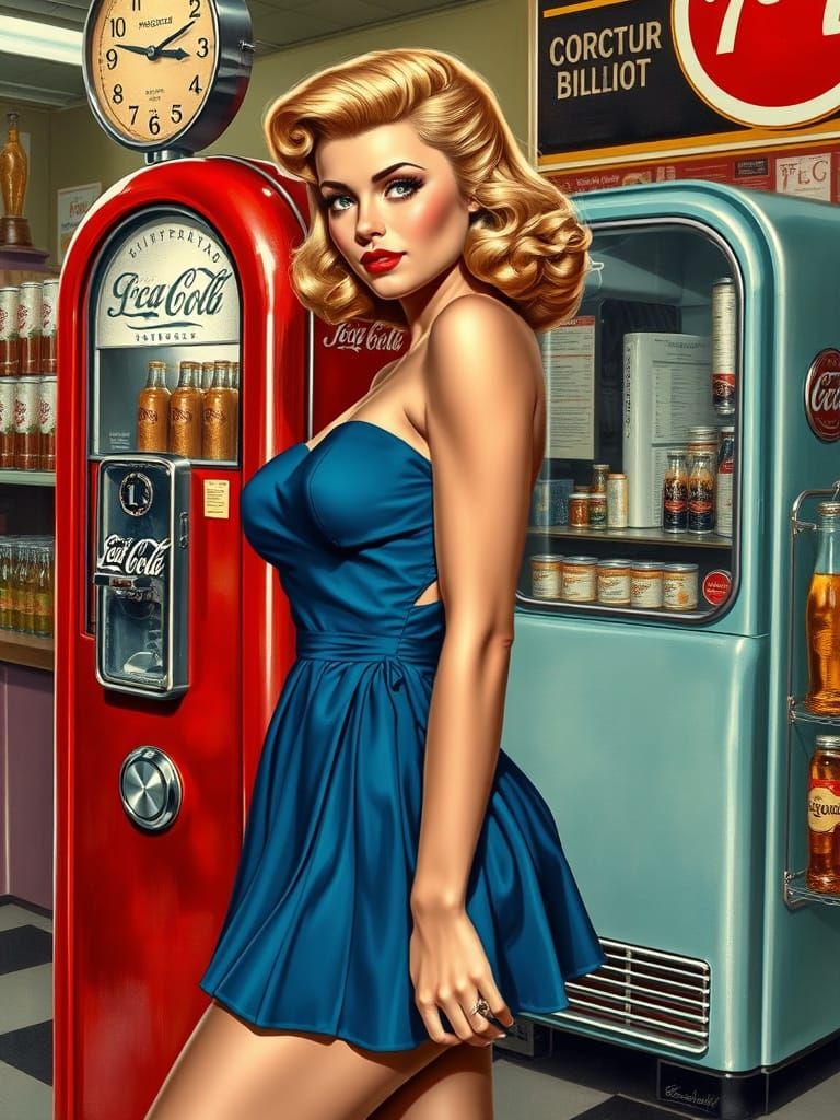 Radiant Pin-Up in Hyperrealistic Glamour Style