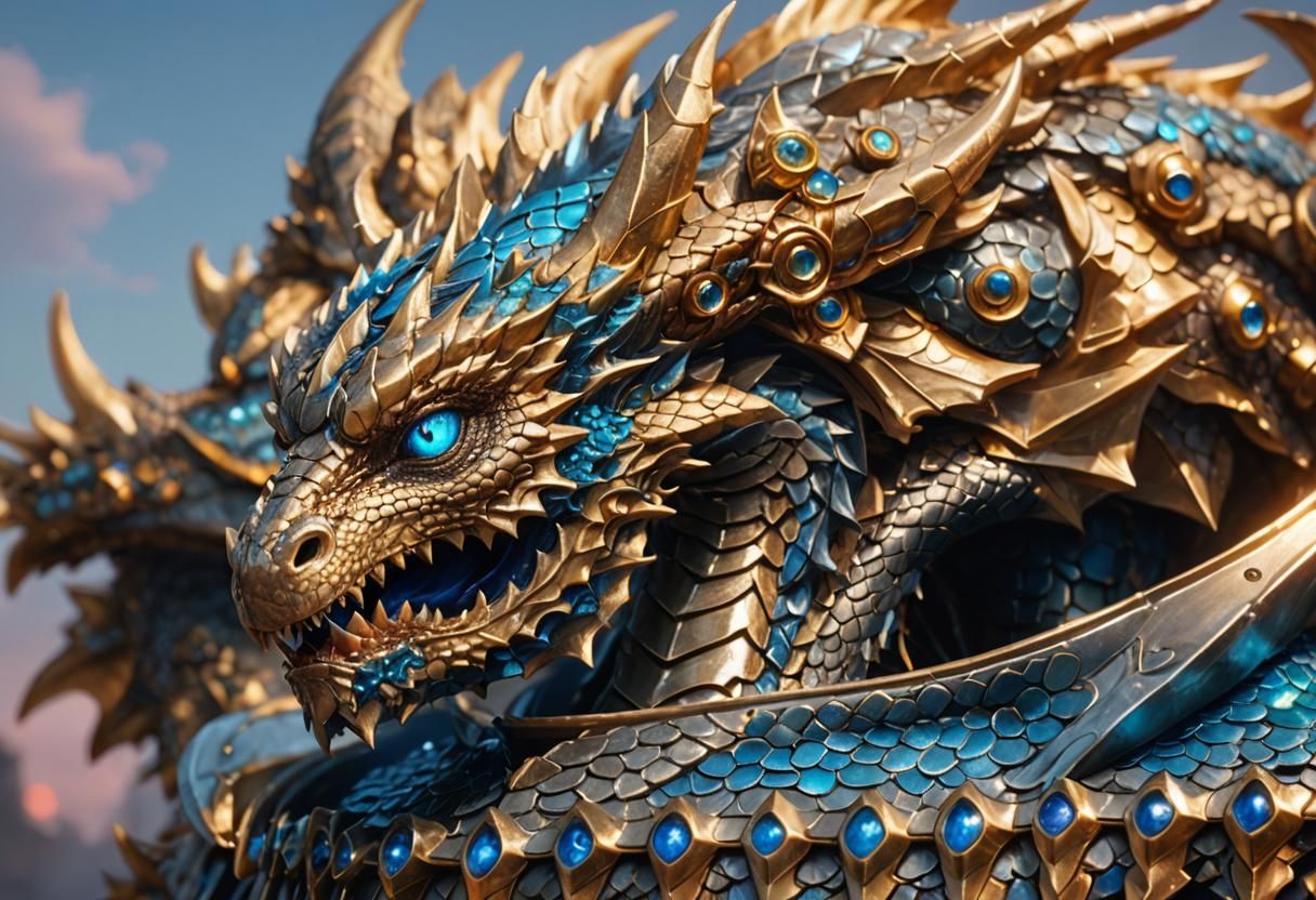 Majestic Dragon Portrait in Anime Fantasy Style