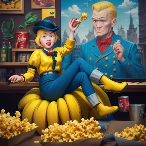 Surreal Banana Sculpture in Pop Art Style