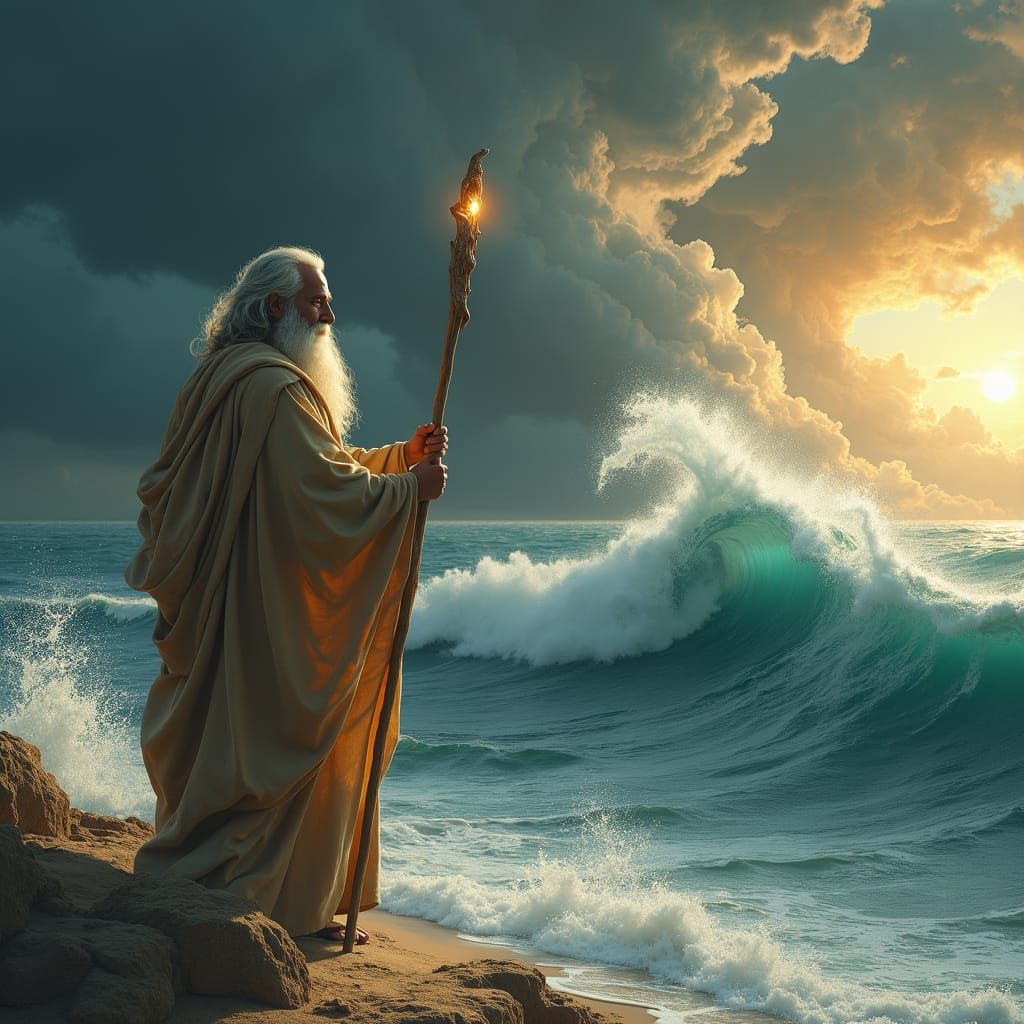 Moses Parts the Red Sea: Cinematic Rendition