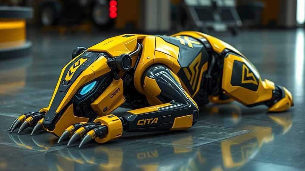 Cyberpunk Robot Dog in Futuristic Style