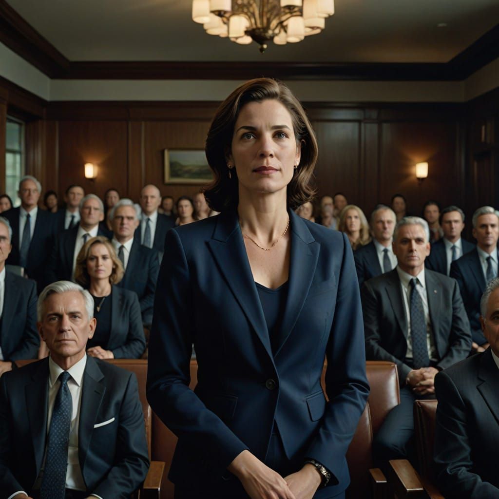 Confident Businesswoman Receives Standing Ovation in Modern ...