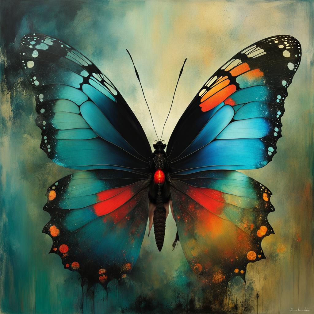 Magical Butterfly in Surrealist Style