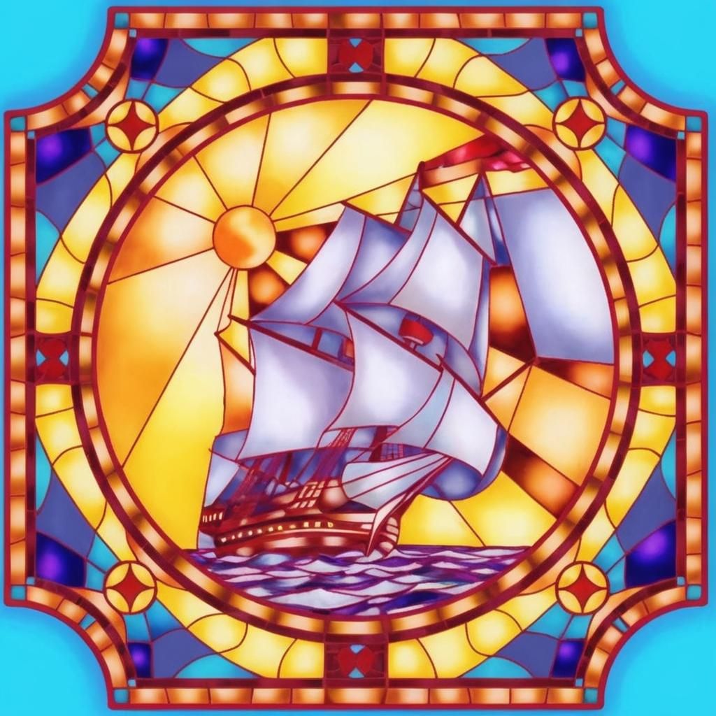 Stained Glass Ship of Dreams Artwork