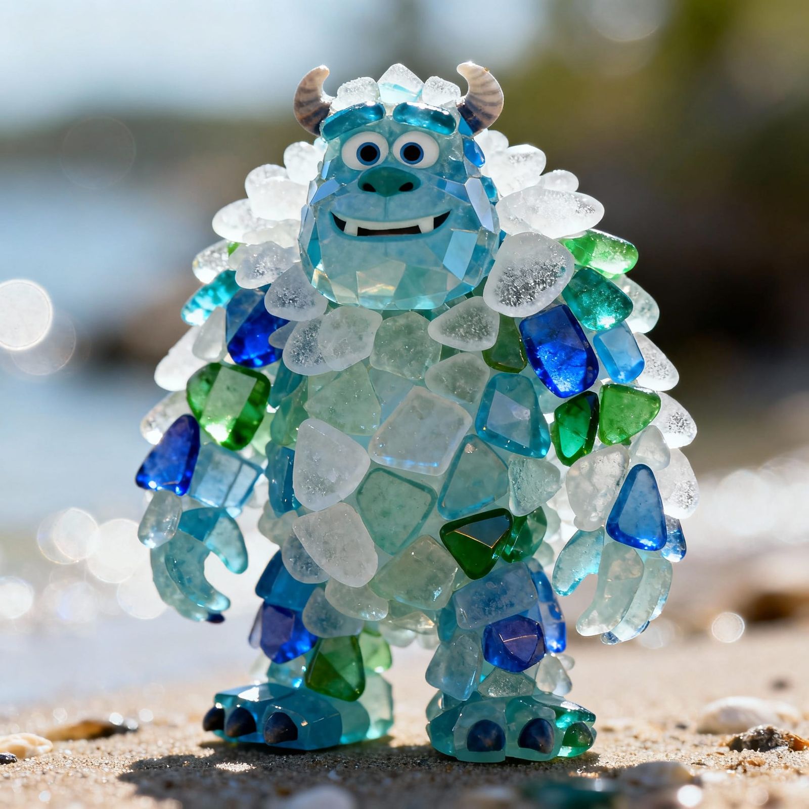 Sully From Monsters Inc. As Sea Glass Sculpture