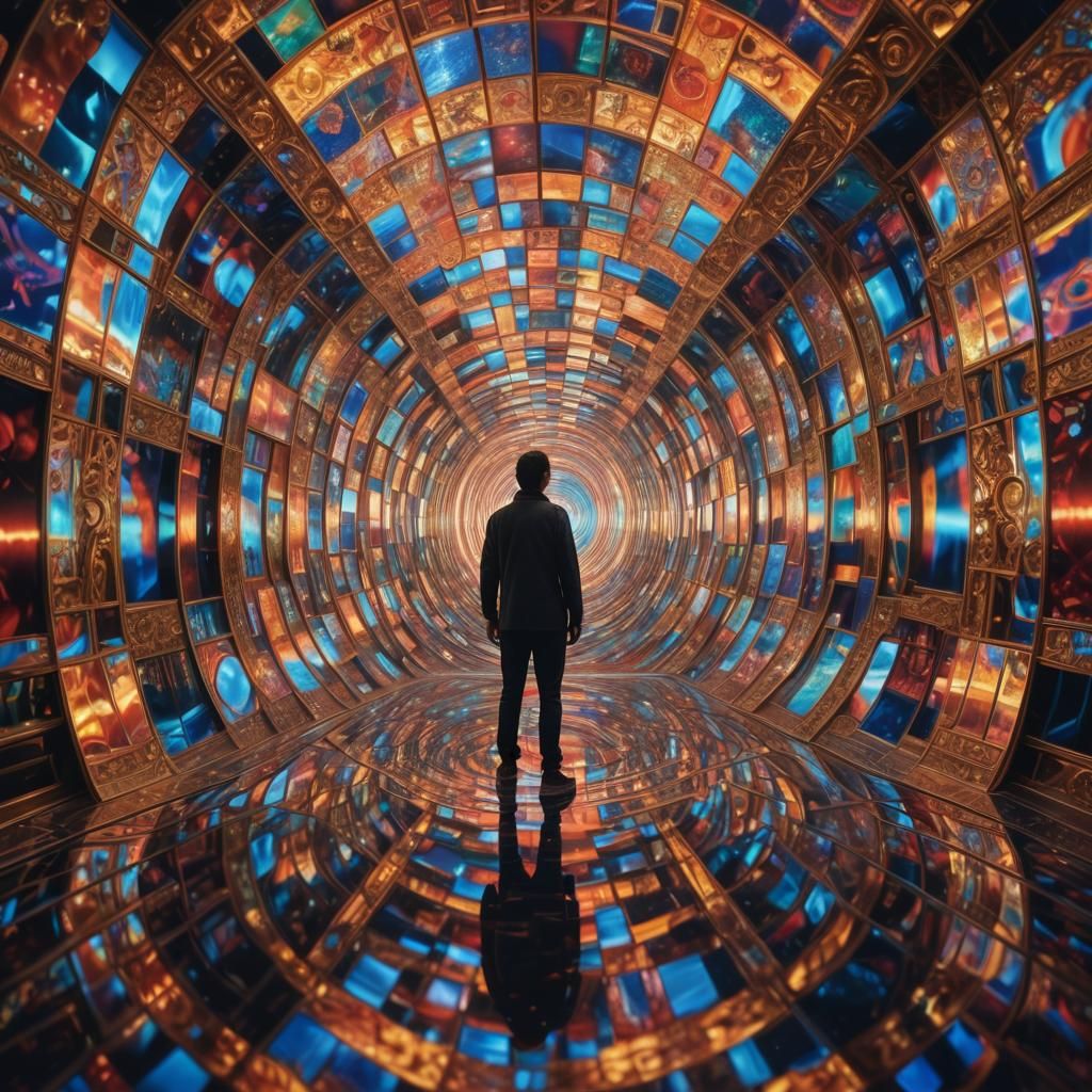 Surreal Infinity Mirror with Fractal Reflections