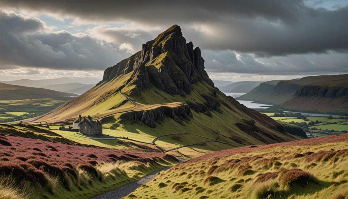Soft Landscape of Scotland in Pastel Hues