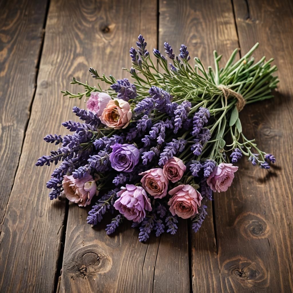 Hyperrealistic Lavender Bouquet Still Life Photography