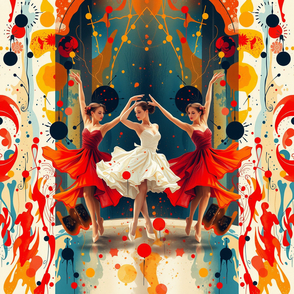 Fantastical Dancers on Film Set: Splash Art