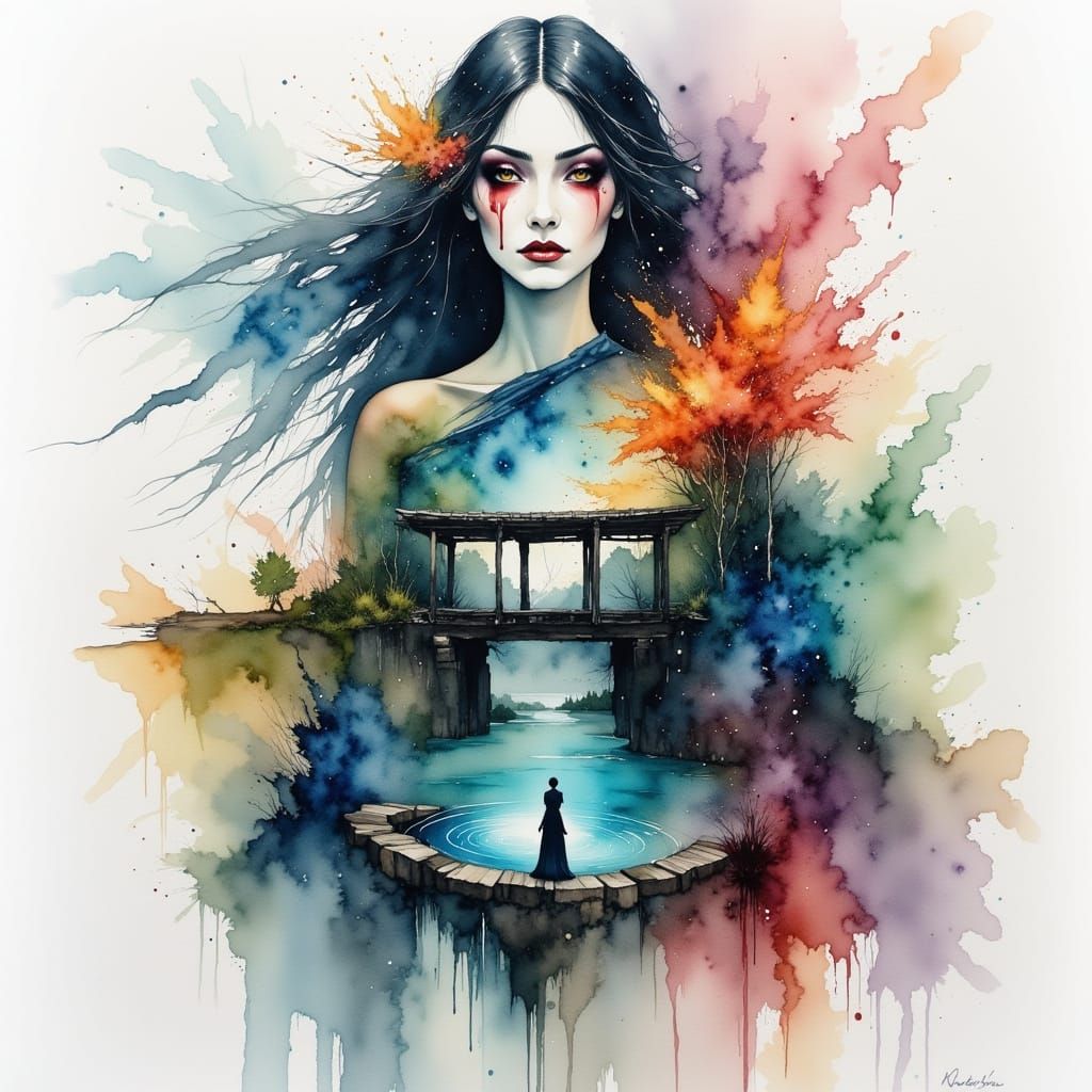 Gypsy Woman by Sapphire Well: Watercolor Portrait