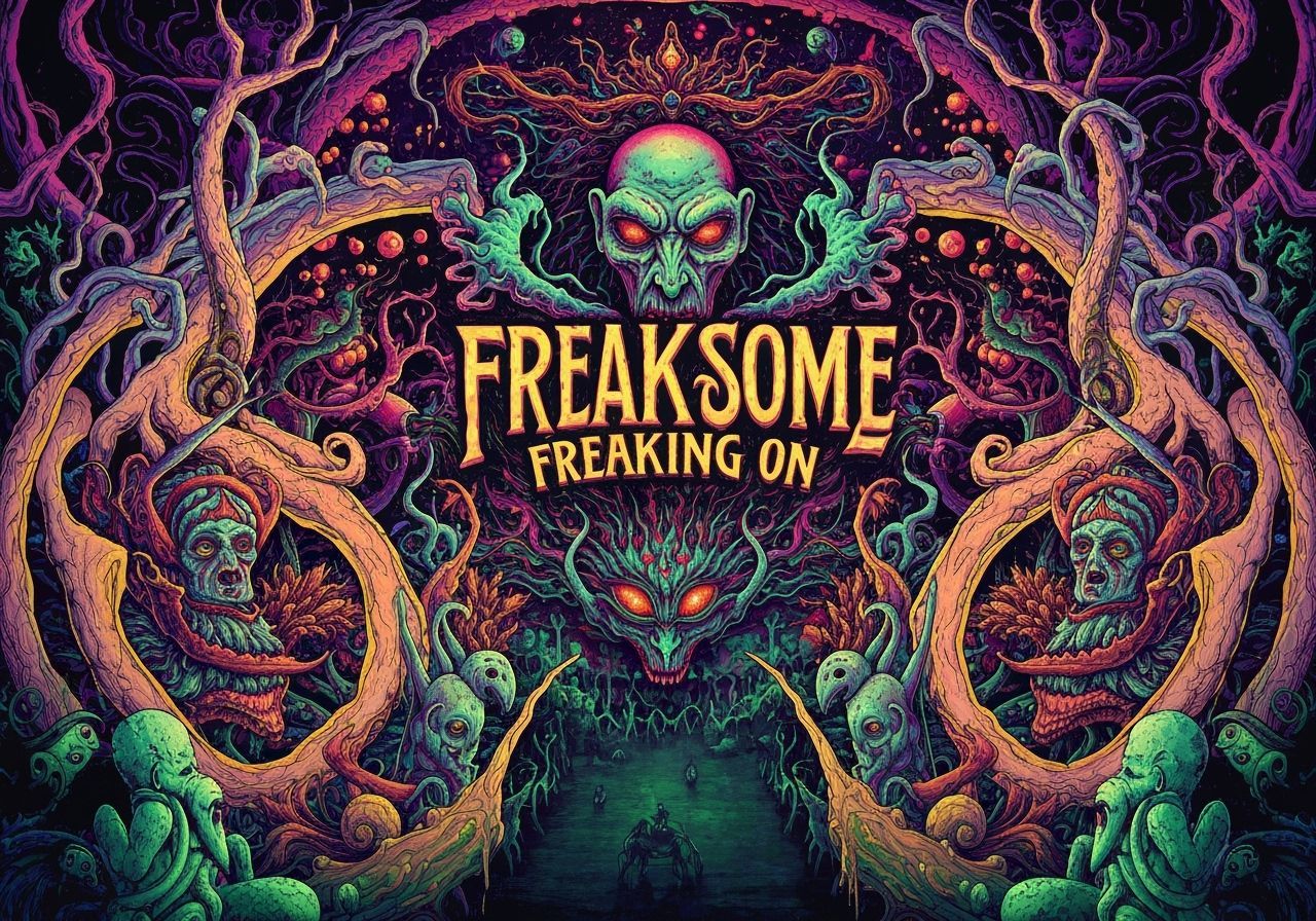 Psychedelic Rave Freaks Dance Party Splash Art