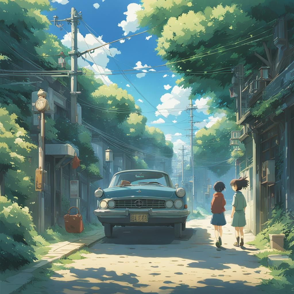 Anime Good vs Bad Girl in Ghibli Style