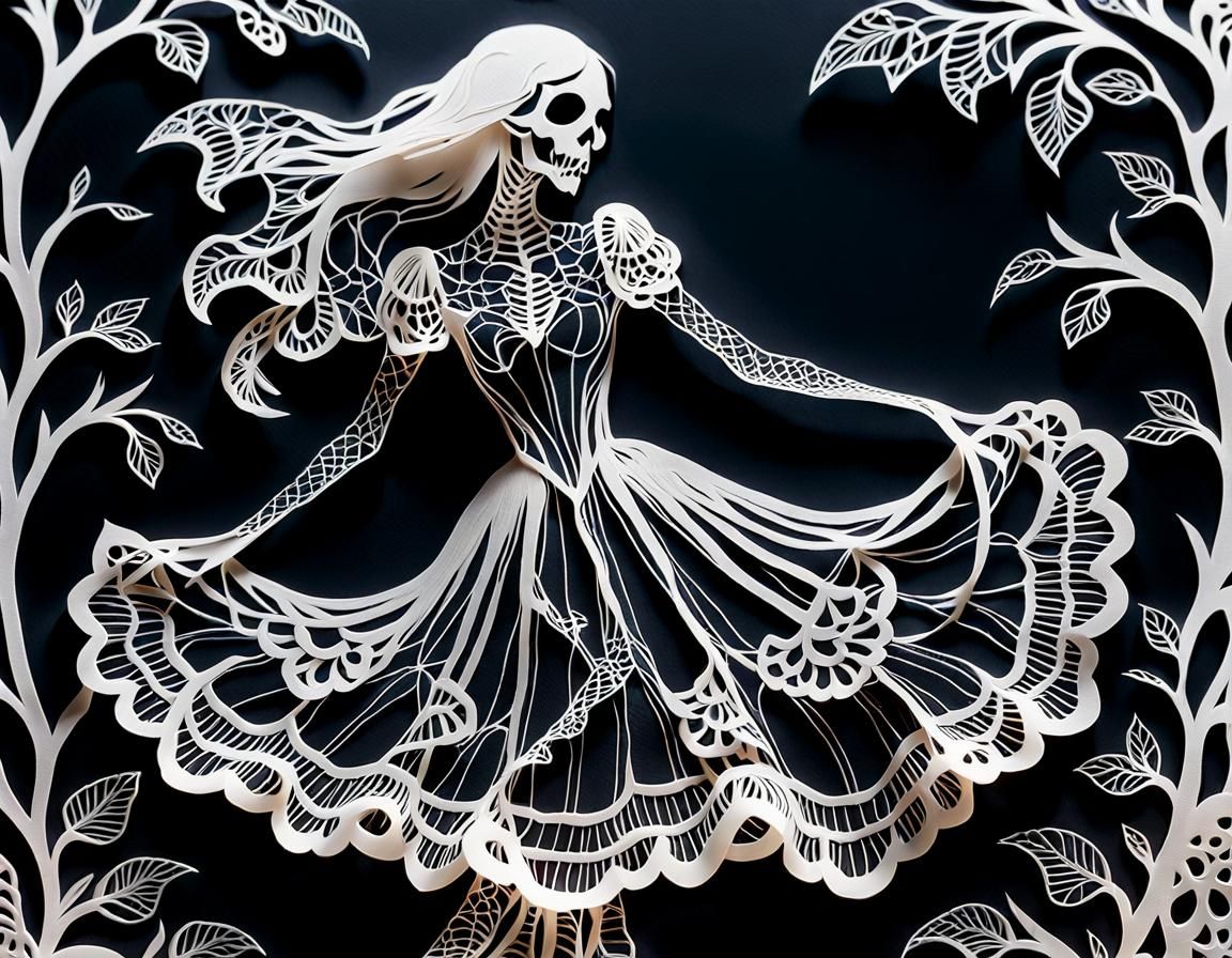 3D Papercut Lace with Monster Movie Motif