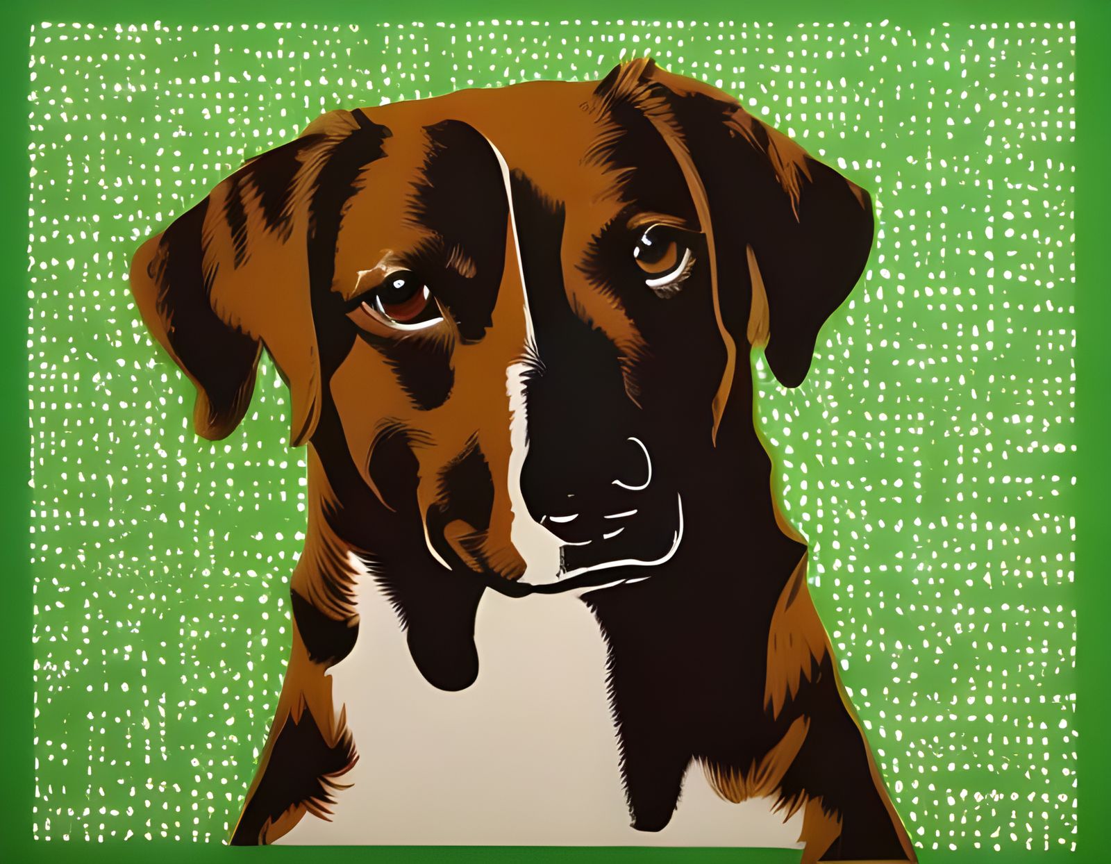 High Contrast Dog Screen Print in 2D