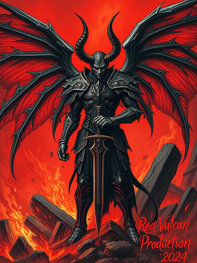 One of the seven deadly sins - Wrath imbodied in Satan the f...