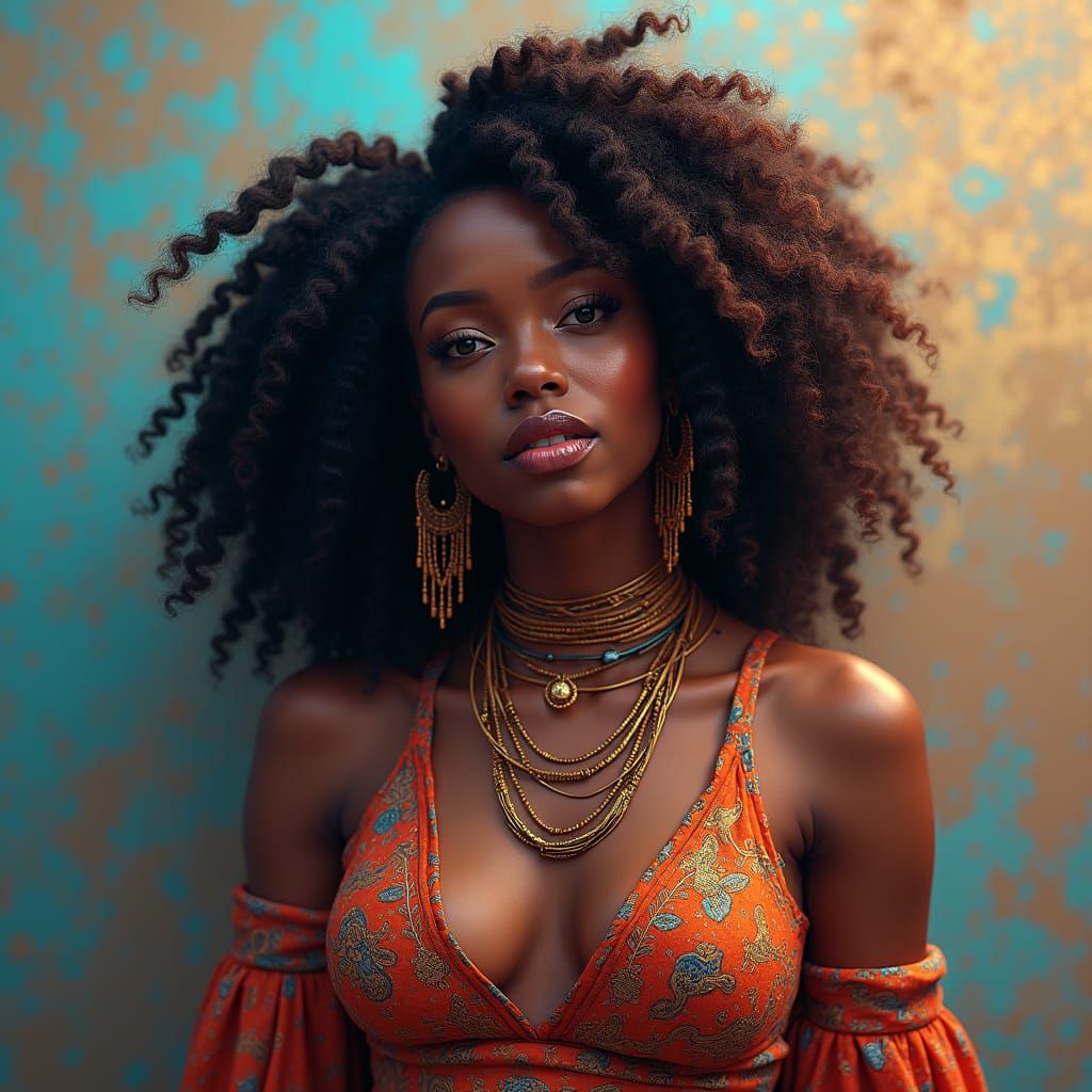 Beautiful Woman with Braids: Fantasy Concept Art