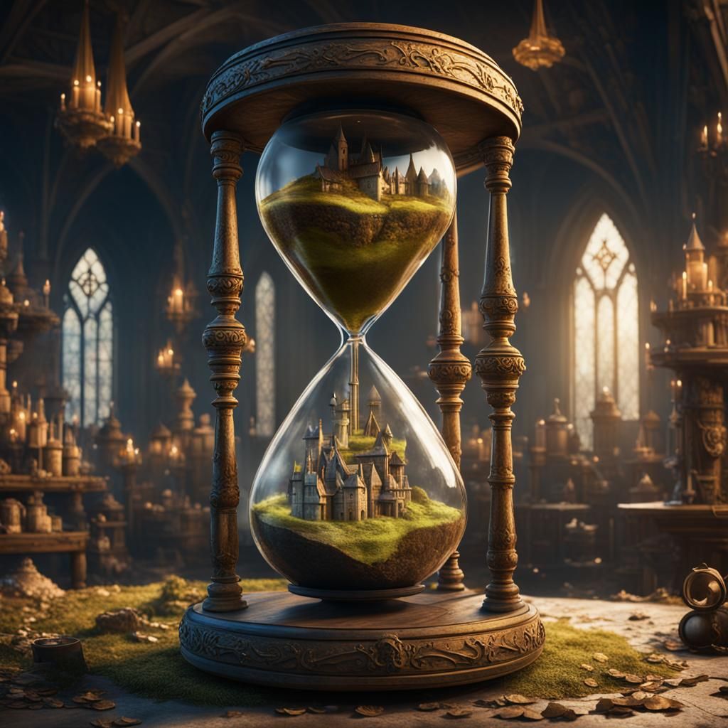 Hourglass Through Time: A Renaissance to Future World