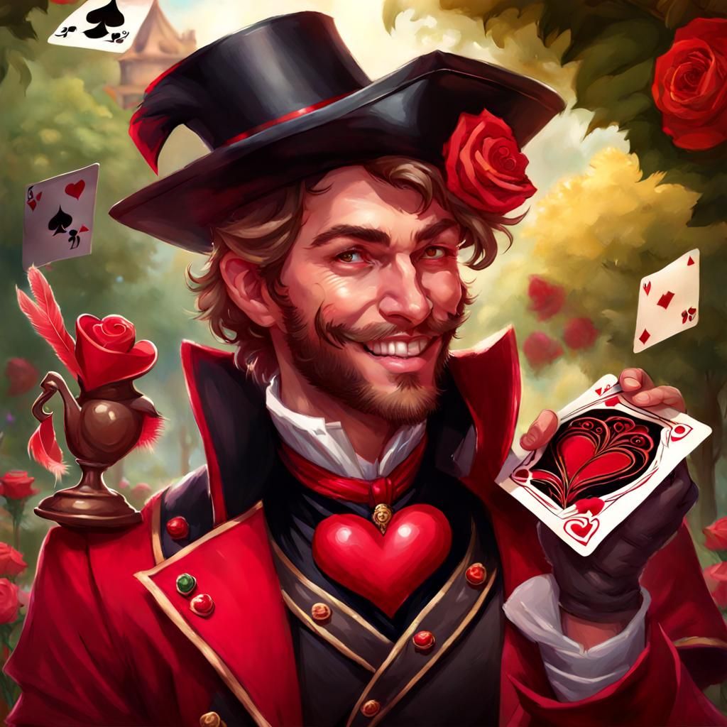 Knave of Hearts Steals a Tart: Digital Art Portrait