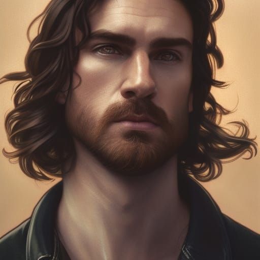 Muscular Irish Man Portrait in Hyperdetailed Digital Art