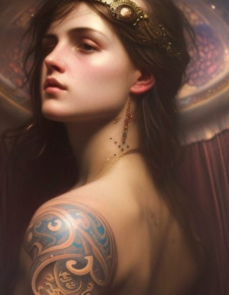 Tattooed Baby Portrait in Hyperrealistic Style