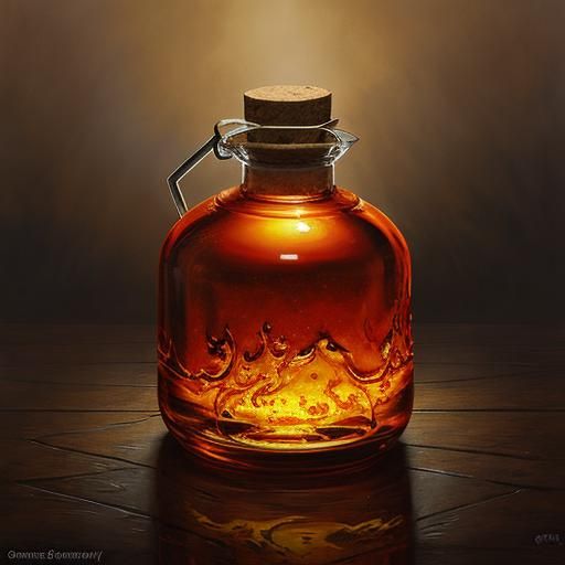 A fiery tears potion bottle