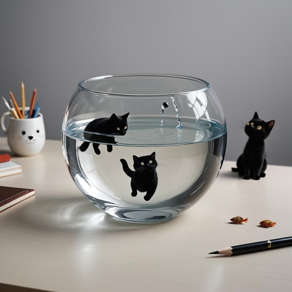 Black Cat and Fishbowl Illusion