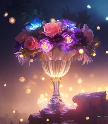 Glowing Magical Flowers: Hyperrealistic Concept Art
