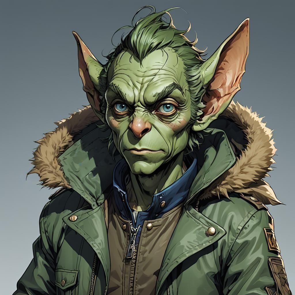 Goblin Pilot in Comic Book Art Style
