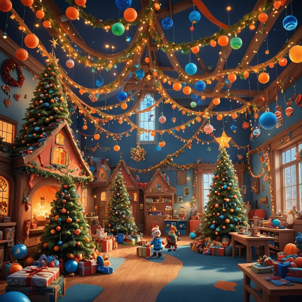 Whoville Christmas Preschool Classroom in Vibrant Fantasy Ar...