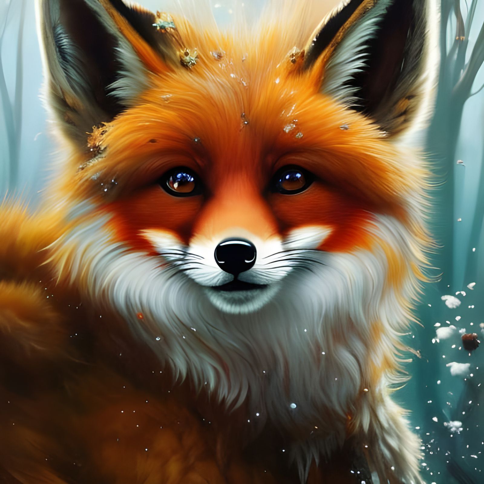 Chibi Fox Aristocrat Portrait in Detailed Digital Art