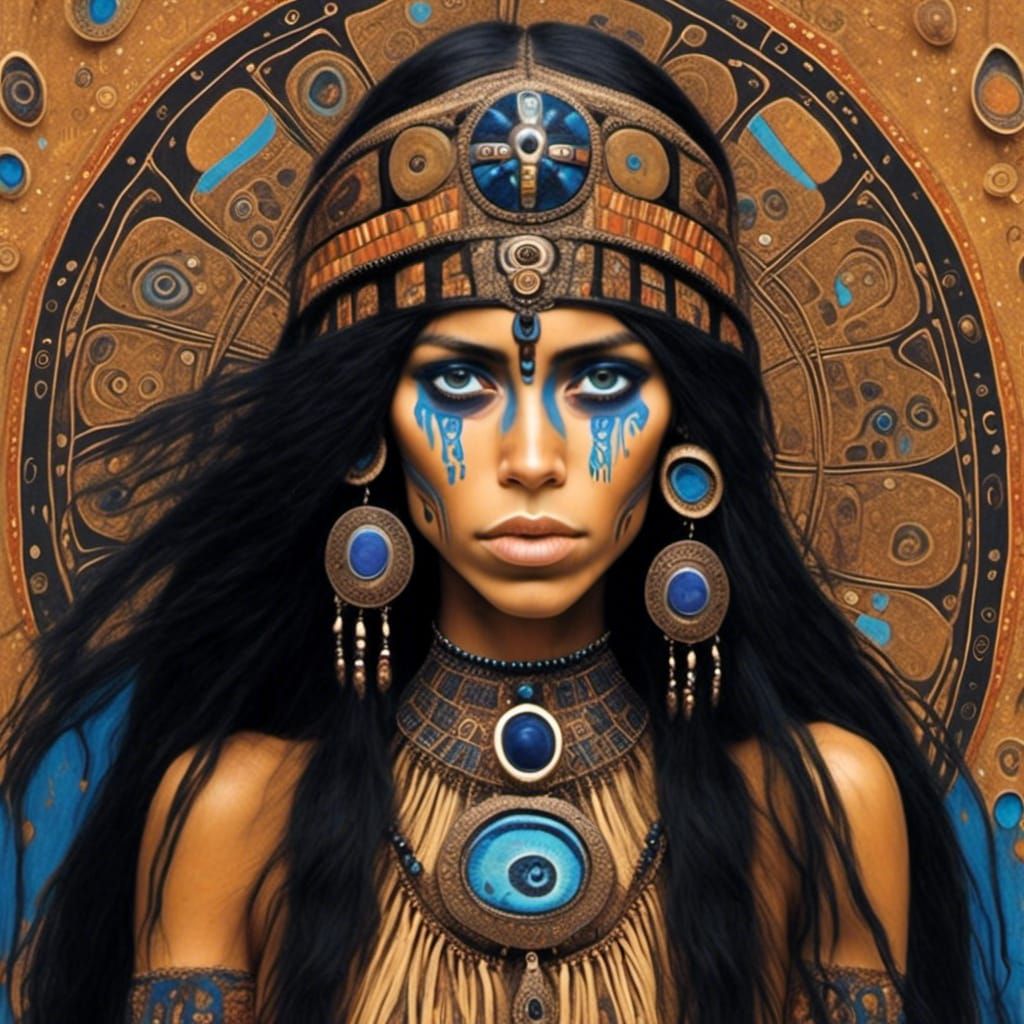 Beautiful Native American Woman Portrait