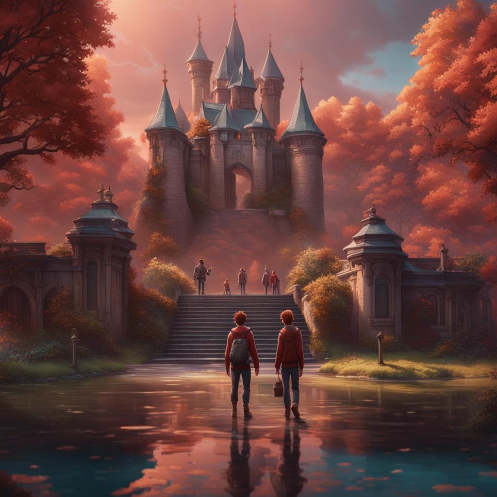 Nick and Charlie from Heartstopper: Detailed Matte Painting