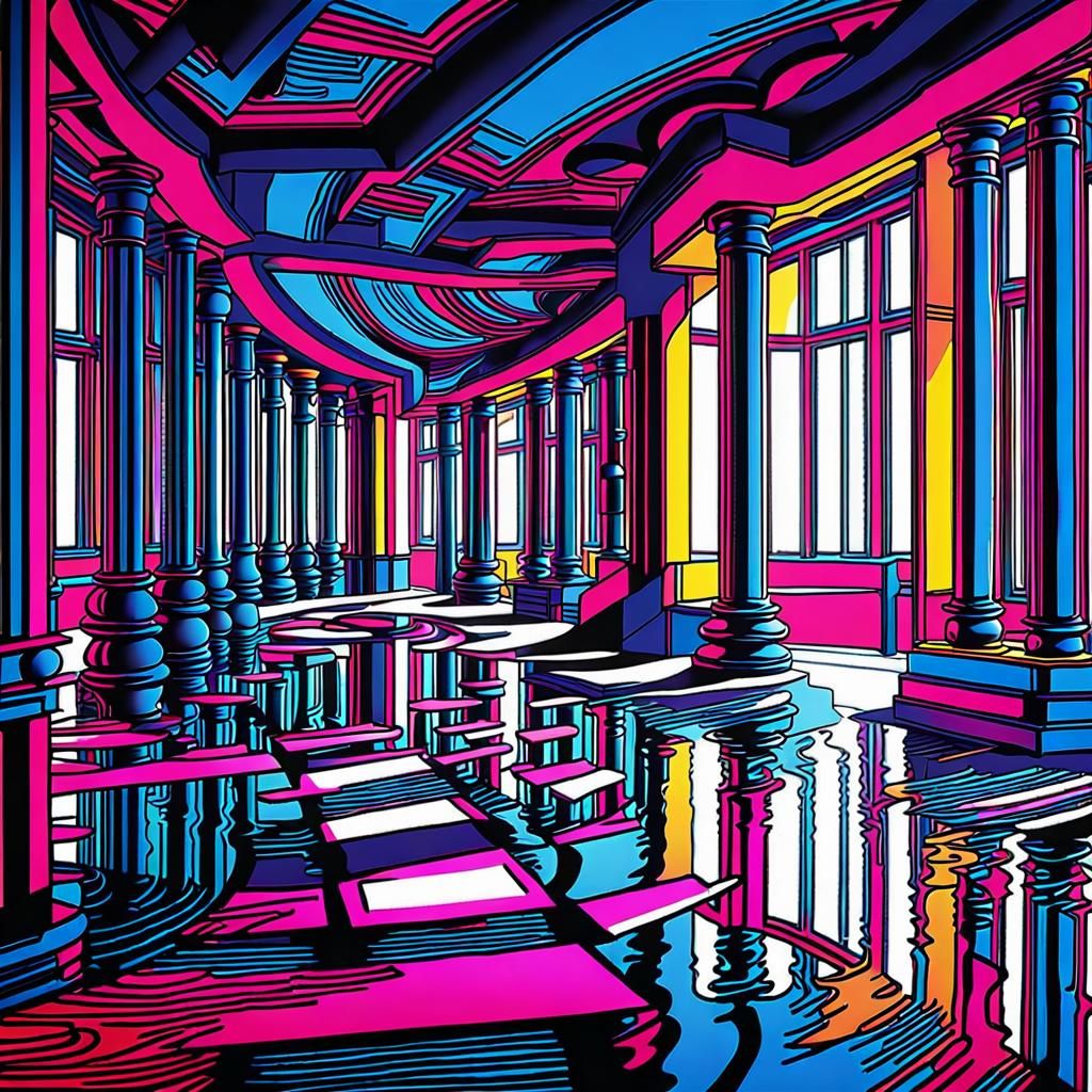 Modern Anime-Inspired University Entrance Hall