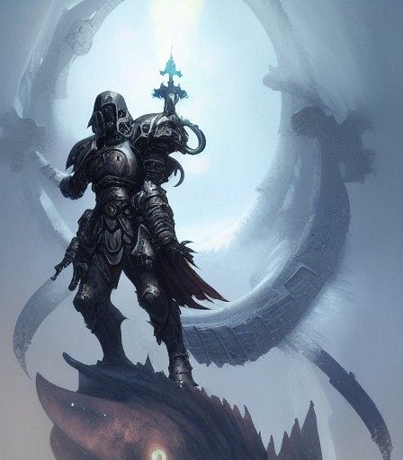 Grim Dark Paladin of the Fallen God Digital Art