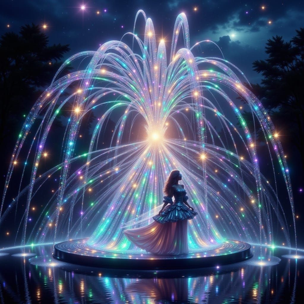 Cosmic Fountain Spraying Water Bouquet