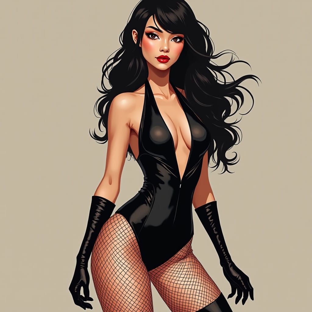 Petite Thai Beauty in Bold Geometric Style