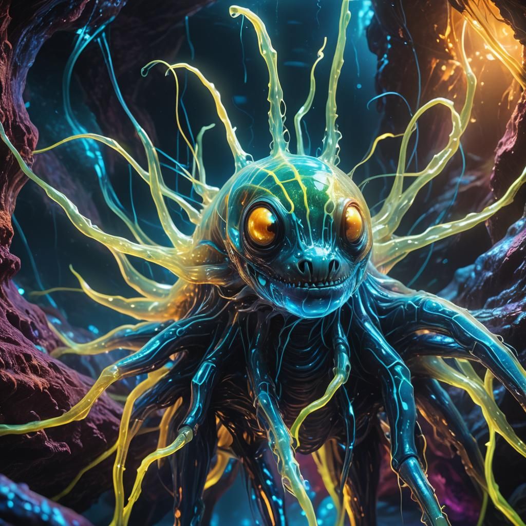 Alien creature evolved from a slug