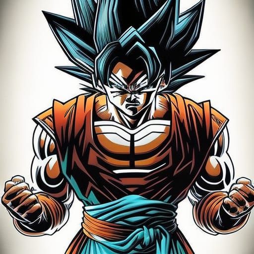 Goku Comic Book Art in Hyperdetailed Style