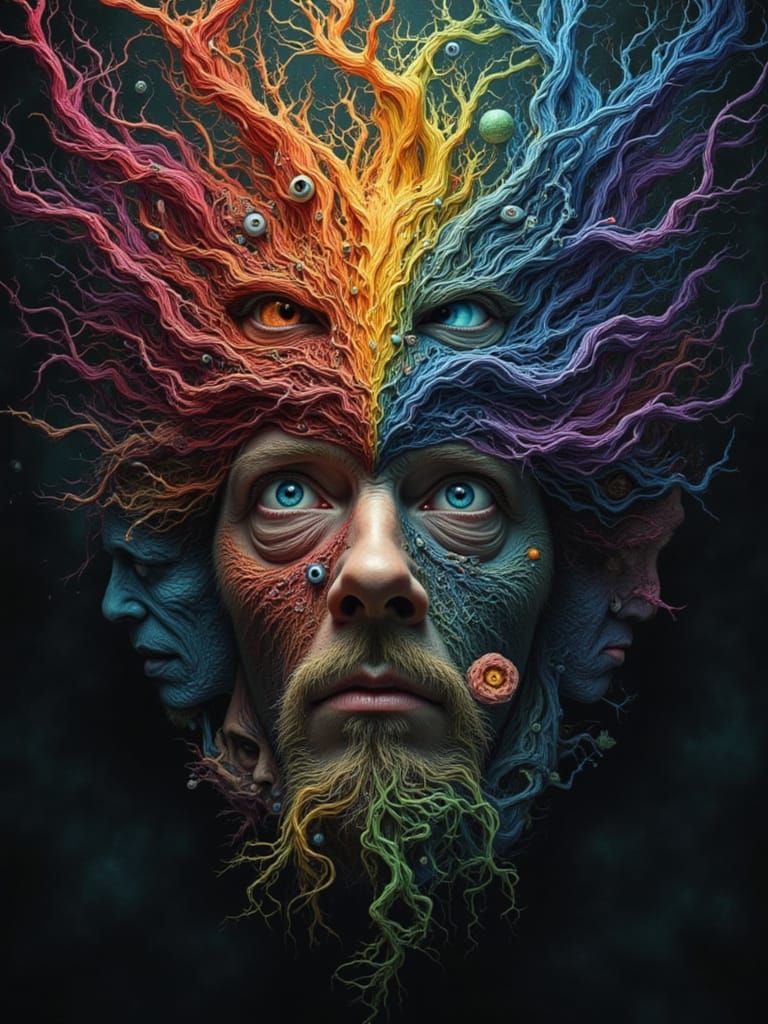 Mindscape of Emotions: Faces Expressing Thoughts in Dreamlik...