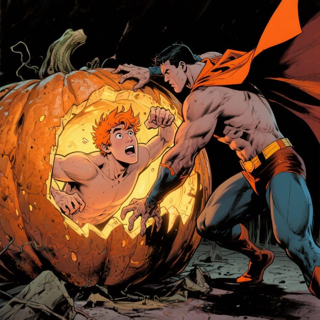 Superman Rescues Jimmy Olsen From Giant Pumpkin