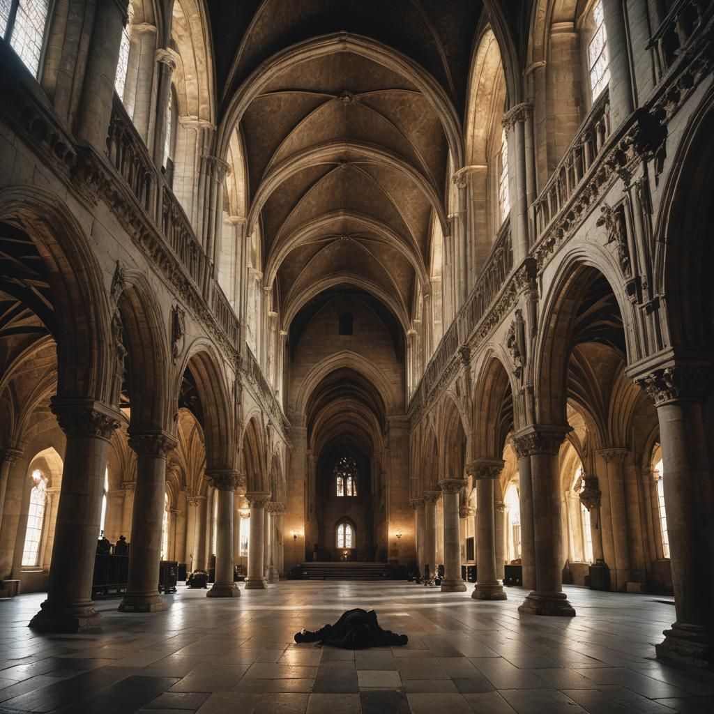 Medieval Castle Hall in Gothic Style