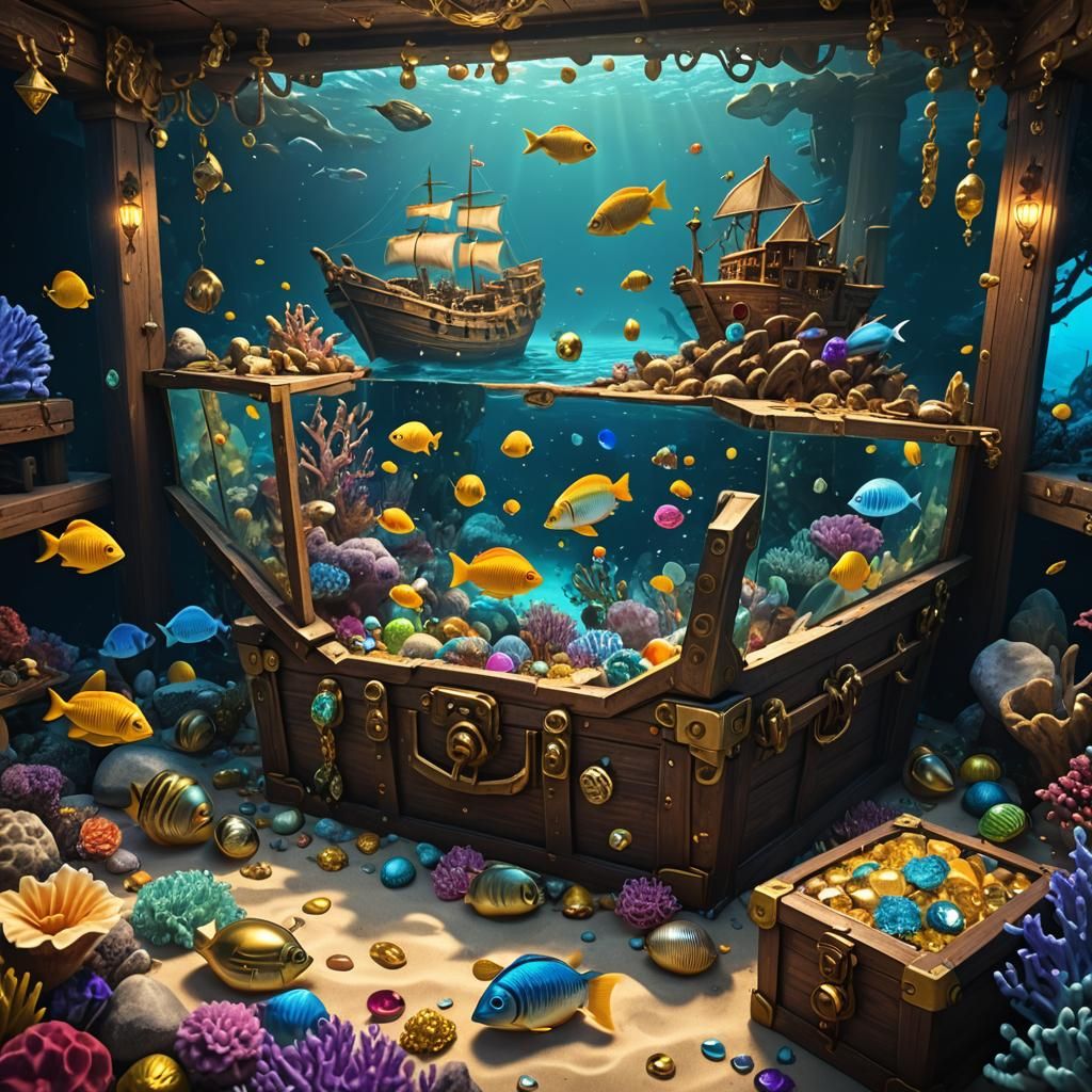 Underwater Shipwreck Treasure in a Shadow Box