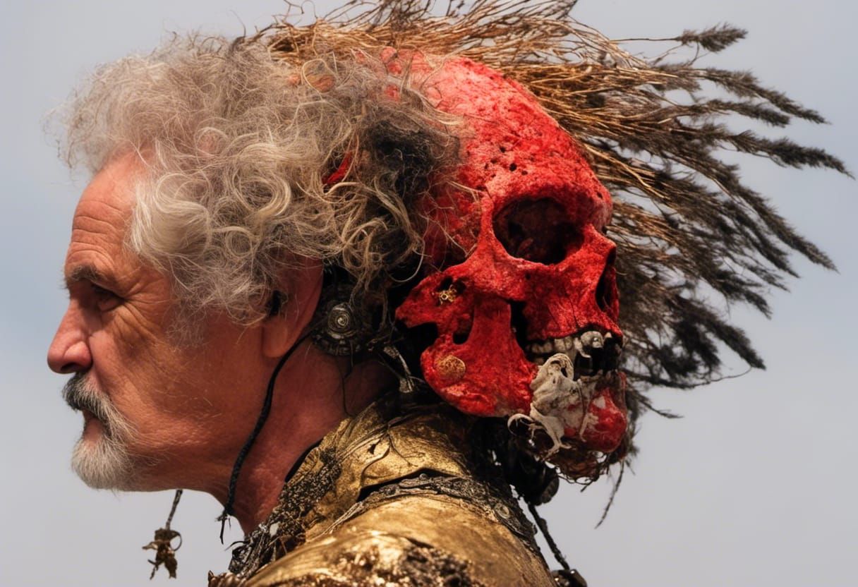 Post-Apocalyptic Janus Head in Art Nouveau Style