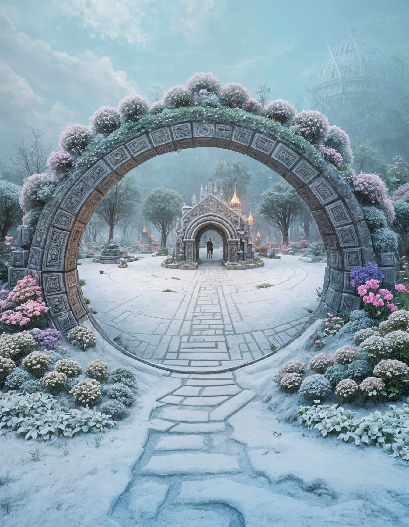 Hyperdetailed Crystal Flower Garden in Fantasy Art Style