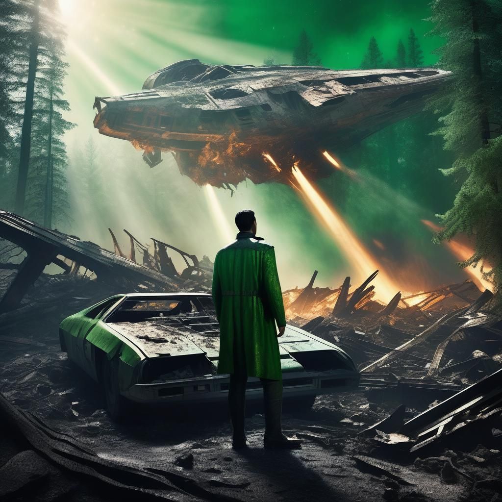 Vulcan Crash Survivor in Smoldering Wilderness