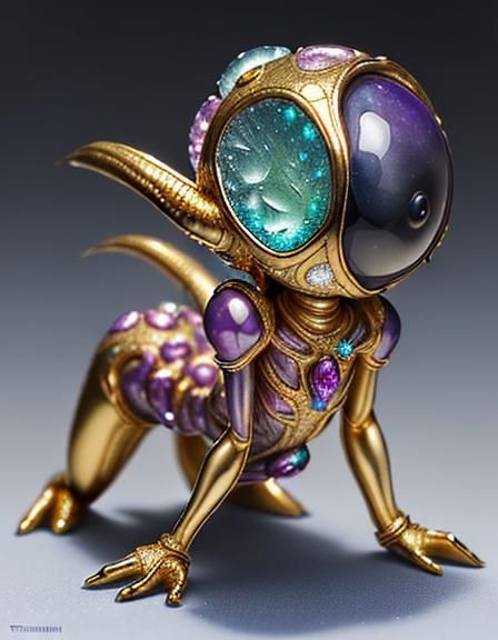 Alien Gem Sculpture in Fauvist Style