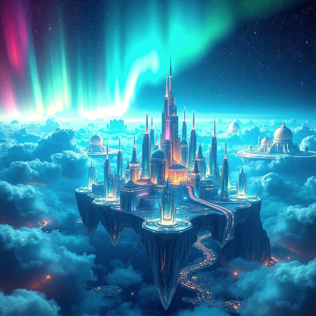 Futuristic City on Floating Islands, Unreal Engine 5