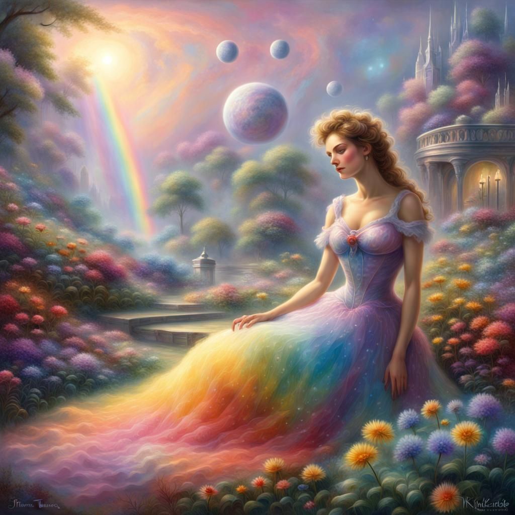 Rainbow Woman on Distant Planet, Ethereal Fantasy