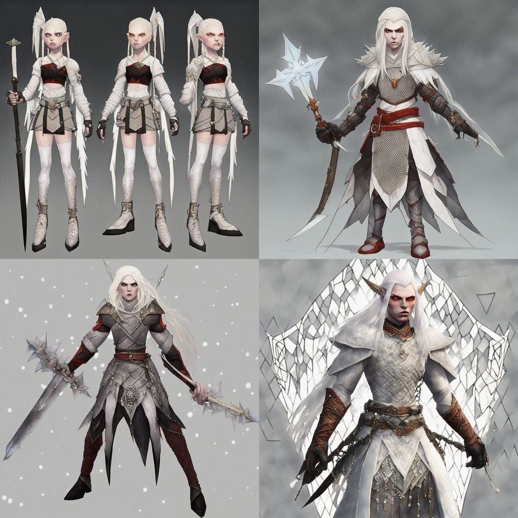 Regal Enchanted Ice Warrior Queen in Chain Mail