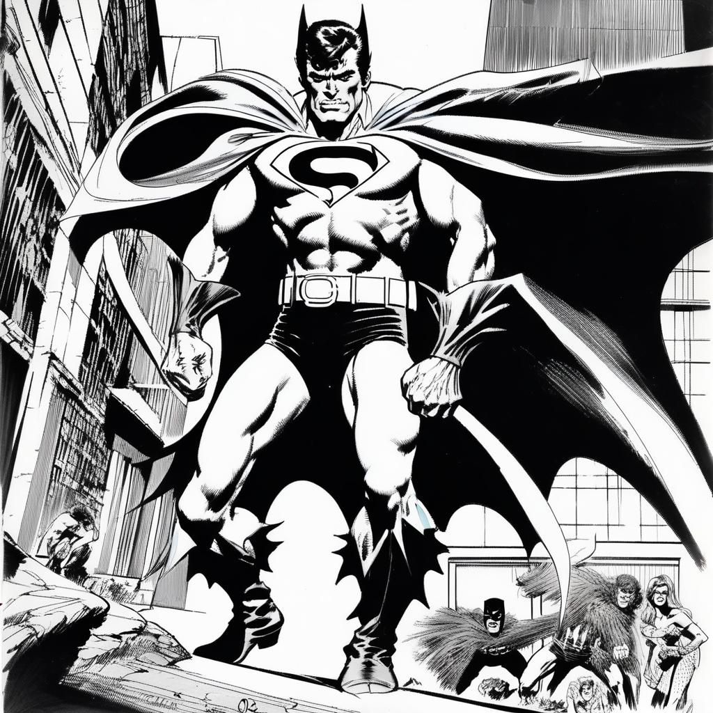 Dynamic Comic Book Illustration in 70s Style